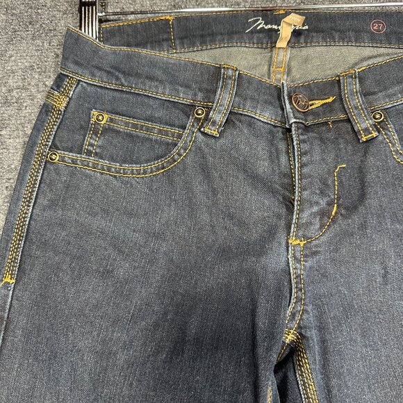 Max Azria Jeans Womens 27 Straight Leg Dark Wash Cotton Stretch Pockets - Picture 4 of 11